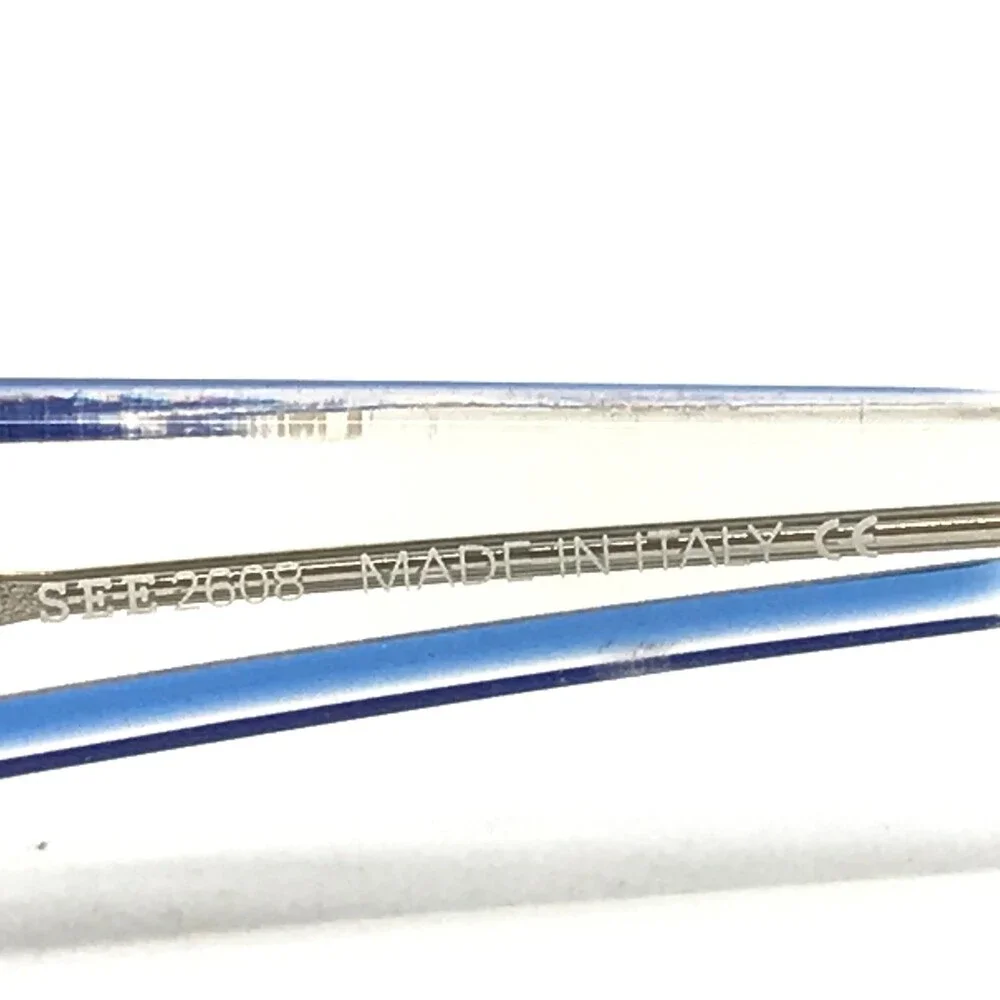 Vintage SEE Eyeglasses Frames 2608 COL. 104 Blue Clear Striped 56-13-135